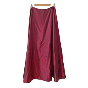 VTG Scott‎ McClintock Satin Taffeta Iridescent Burgundy Maxi Skirt Sz 10 NWT